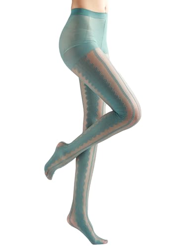 Image of Sahabowi Women Tights, Sheer High Waist Pantyhose, Vintage Control Top Stockings, Siwa7