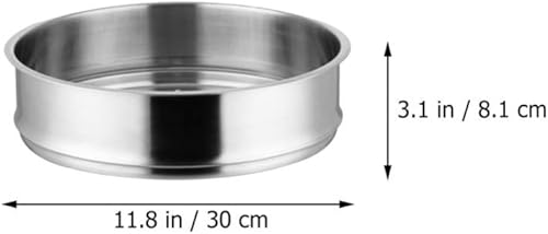 Miniatura 2 de Olla para verduras de acero inoxidable Dim Sum 11.8 in cesta de metal para cocinar al vapor Dim Sum bollos Verduras Pescado y Arroz Cesta de acero