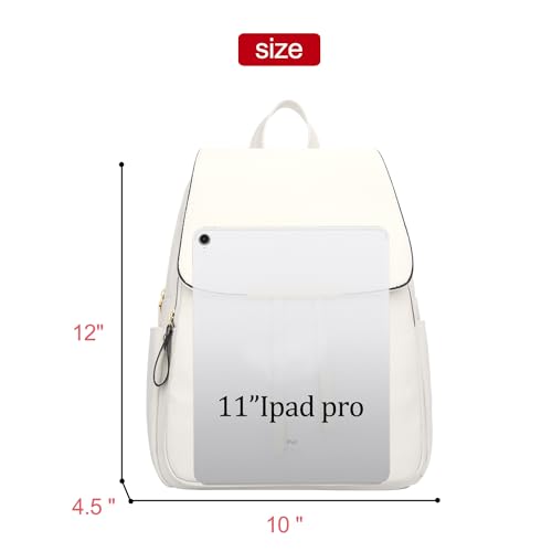 Image of KKXIU Trendy Leather Backpack Purse for Women and Ladies Shoulder Travel Daypacks Bags (A-White)