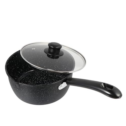 FUNOMOCYA Milk Pan Lid Nonstick Saucepan Easy to Clean Sturdy Construction Health Material