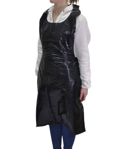 Delantal de cocina desechable | Polietileno | Blanco o Negro | Grosor 20 micras | Talla única 710 X 1200 mm | Impermeable | Higiene y Protección Campo Alimentario y Restauración, Blanco
