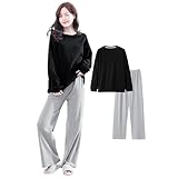 [Beatgos] ルームウェア パジャマ 部屋着 レディース 綿 100 長袖 セットアップ 可愛い (2040 L)