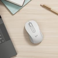 Logitech Signature M650 L Kabellose Maus - für große Hände, Leise Klicks, Anpassbare Seitentasten, Bluetooth, Kompatibilität mit mehreren Geräten - Weiß – Ansicht 2