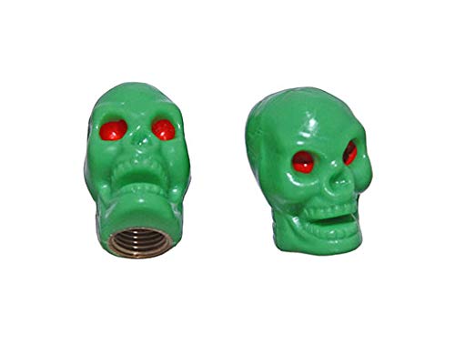 Skull Head Valve Cap GRN.
