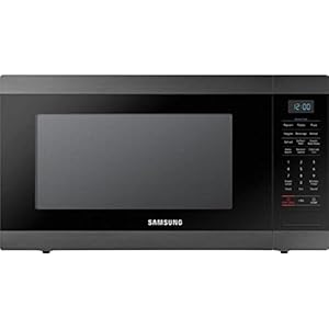 SAMSUNG 1.9 Cu Ft Countertop Microwave Oven w/ Large Capacity, Ceramic Enamel Interior, Sensor Cook, Built-In Capability, 950 Watt, MS19M8020TG/AA, Fingerprint Resistant Stainless Steel, Black