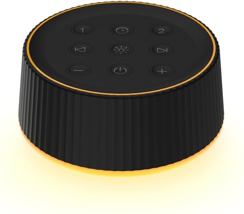 BGOVERSS White Sound Machine with 26 Soothing Sounds, 10 Colors Night Light Noise Machine for Adults Baby Kids, Sleep Machines with 6 Timers Portable Plug for Baby, Adults, Home Office Travel, Black