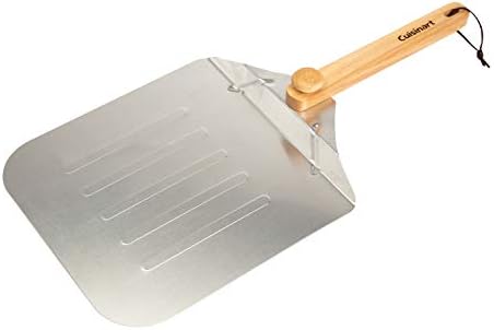 Cuisinart 12” Aluminum Pizza Peel, Lightweight Pizza Spatula with Foldable Wood Handle for Family Pizzas, Dough, Bread, Flatbreads, and More