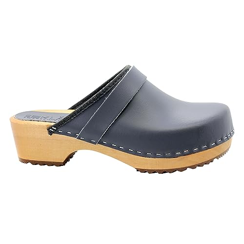 Image of Bjork Maja Wood Open Back Leather Clogs