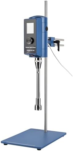 2000-28000 RPM High Shear Mixer - Lab Homogenizer & Dispersant Emulsifier for 5-10000ml, LCD Display with Timer, Ideal for Chemical, Food, & Cosmetic Applications