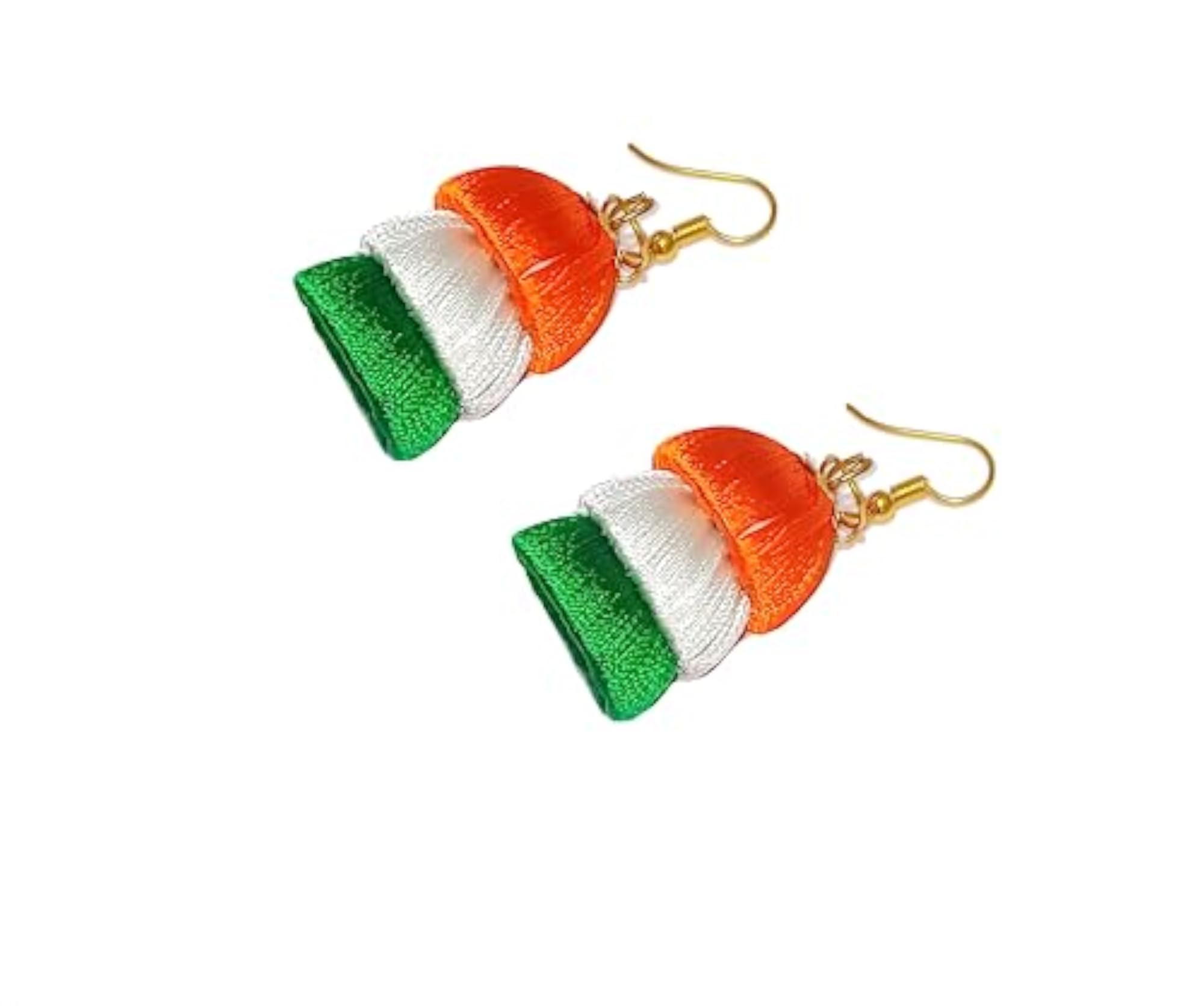 Three Colours Silk Thread Jhumki Earrings