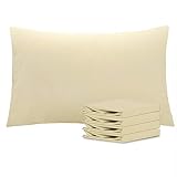 NTBAY 100% Brushed Microfiber Queen Pillowcases Set of 4, 1800 Super Soft and Cozy, Wrinkle, Fade, S
