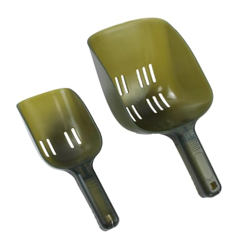 predolo 2Pcs Scoop Lure Throwing Spoon Fishing Tackle for Beginners and Experienced Boilies Scoop with Drain Holes