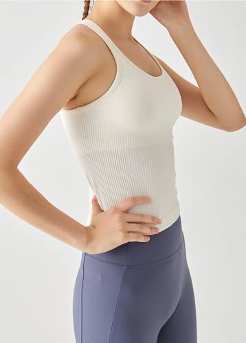 Image of sphinx cat Womens Ribbed Workout Crop Tops with Built in Bra Yoga Racerback Tank Top Slim Fit