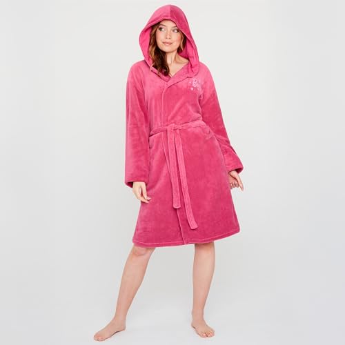 Barbie Womens Fleece Dressing Gown with Hood, Fluffy Bathrobe - Gifts for Her4