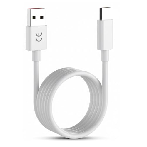 Image of Motorola Original USB Type-A to C Turbo Charging Cable (3.3Ft) | High-Speed Fast Charger Cord for Motorola Edge 60 Fusion /Pro, 50 Fusion /Pro, Razr 50 Ultra, Moto G Series & Moto Pad 60 Pro - White