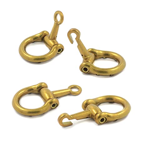 Bezelry 3 Pairs Multifunction Horseshoe Style Hook and Eye Cloak Clasp Sew On Fasteners. 88mm(3-7/16 inch) Fastened. (Vintage Brass)