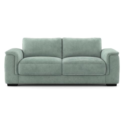 Image of Urban Ladder Miles 3 Seater Bamboo Fabric Sofa in Sky Blue Fabric