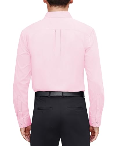 J.VER Men's Dress Shirts Stretch Stain Shield Long Sleeve Solid Formal Shirt Business Casual Button Down Shirts