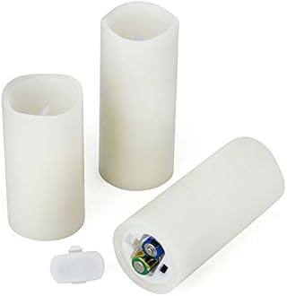 Hanzim Flameless Flickering Battery Operated Candles D2.2''*H4 5" 6" 7" 8" 9" Set of 9 Ivory Real Wax Pillar LED Candles with 10-Key Remote and Cycling 24 Hours Timer (Ivory)