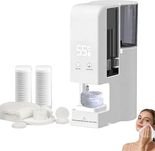 BTOIASYHF Smart Hot Towel Dispenser with 40pcs Soft Disposable Compressed Towels, Automatic, One-Click Start, Heats Up in 5 Seconds, Intelligent Temperature Control