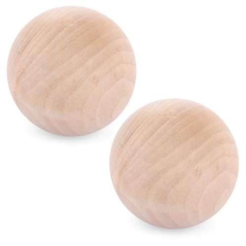 Grandi perline di legno senza fori: la sfera di legno ha una superficie liscia e senza sbavature, perfetta per progetti di pittura e bricolage creativo