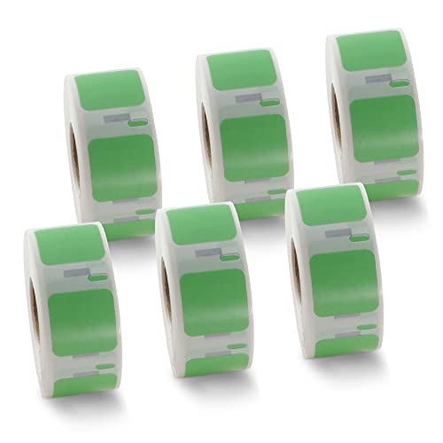 BETCKEY, 6 Rolls Green Small Multi-Purpose Labels Compatible with DYMO S0929120, 25mm x 25mm