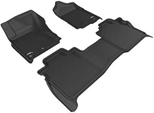 3D MAXpider Custom Fit Kagu Floor Mat (Black) for 2016-2021 Nissan Titan Crew CAB - 1ST Row 2ND Row