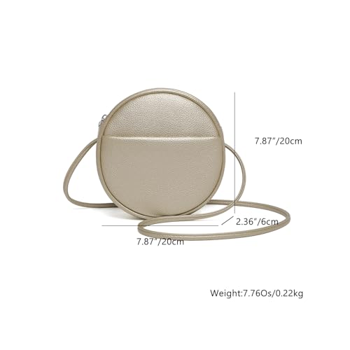Image of Circle Crossbody Bag for Women NYLON Circle Purse with Zipper Adjustable Knot Shoulder Straps