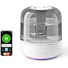 Airversa Humidifiers for Home Bedroom Large Room Smart Works with Apple Home over Thread 5.5L Cool Mist for Indoor Use App/Voice Control, Dazzling Lighting Effects Pebble Grey, Humelle AH1