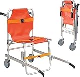 Stair Chair Transfer Stair Chair, Aluminum Light Weight Stair Evacuation Foldable Transport Wheelchair Lift Assist Devices with 2 Wheel Lifts Up to 350.5Lbs, for Elderly, Seniors, Disables