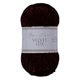 Utopia Crafts Velvet Lux Chenille Super Soft Chunky Yarn for Knitting and Crochet, 100g - 110m (Dark Brown)
