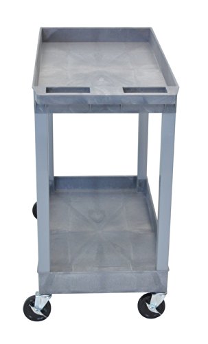 Luxor Ec11-G Tub Storage Cart 2 Shelves - Gray , 32" X 18" #TOP1