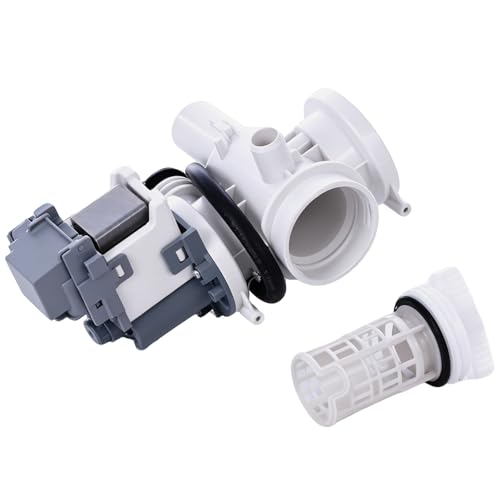 Image of Washer Drain Pump Assembly for Samsung WF45M5500AP WF45M5500AW WF45N5300AV WF45A6400AW WF45N5300AW WF45R6100AC WF45R6100AP WF45R6100AW WF45R6300AV WF45R6300AW WF45T6200AW WF50A8600AE Models