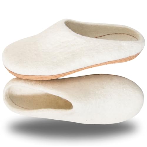 Luxurious Handmade Merino Wool Slippers – 100% Natural, Breathable & Cozy House Shoes for Men & Women – Non-Slip Rubber or Leather Sole – Warm, Durable & Odor-Resistant – Multiple Colors & Sizes