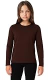 Lilax Girls' Basic Long Sleeve Round Neck Cotton T-Shirt 12 Brown