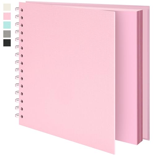 Vienrose Album scrapbooking (20 x 20 cm) Fotoalbum, Album di Viaggio Con Copertina in Carta Strutturata, Ideale Per Matrimoni, Bambini, Famiglia, Lauree (20 Fogli/40 Pagine, Rosa)