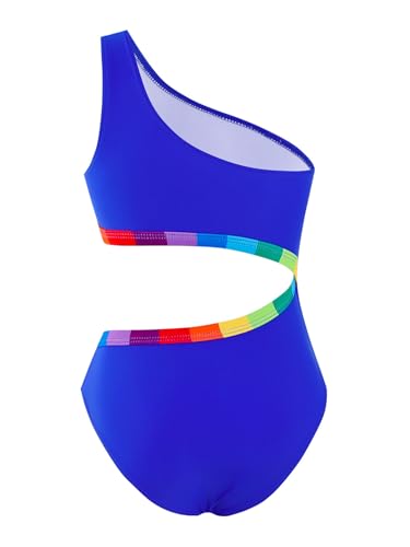 Hedmy Kids Girls One Piece Swimsuit One Shoulder Sleeveless Swimwear Cut Out Bathing Suit Hollow Out Beachwear2