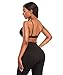 Buitifo Women Lace Bra Sexy Bralette Strappy Crop Top Soft Bustier Lingerie (XL,Black Padded)