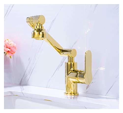 Robinet d'évier rotatif or contre les éclaboussures de lavabo