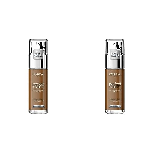L'Oréal Paris Make up, Flüssige Foundation mit Hyaluron und Aloe Vera, Perfect Match Make-Up, Nr. 9.5.D/9.5.W Mahogany, 30 ml (Packung mit 2)