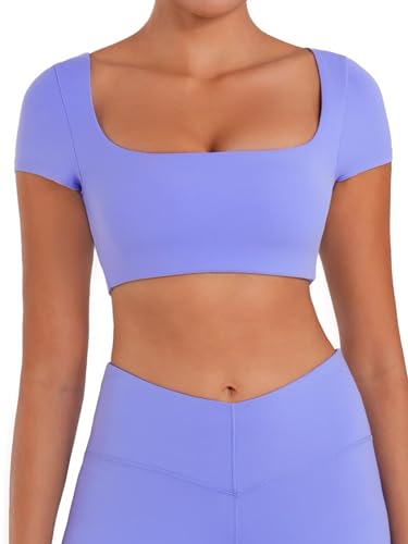 Haut court de yoga avec soutien-gorge intégré pour vos séances de fitness
