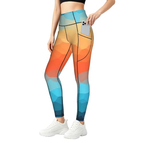 Pantalones de yoga transpirables con diseño holgado elástico y color degradado
