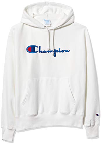 Champion LIFE mens Reverse Weave Po Hooded Sweatshirt, White - Y08069, Large US