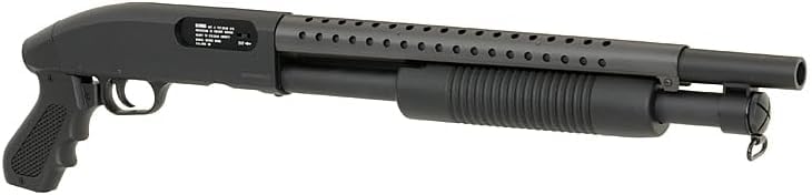 Pack de Escopeta Corta sin Culata Recortada de Muelle de Airsoft de Menos de 1 Julio de Potencia con un Cargador, 1000 Bolas de 6 mm, Cargador rápido Tico Tico Loader y Gafas de protección Pegaso