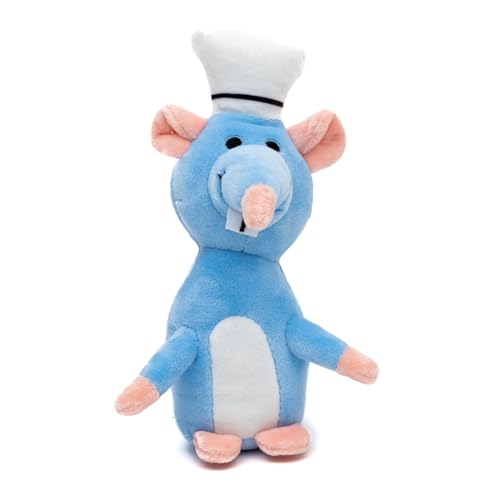 Buckle-Down Disney Squeaky Plush Dog Toy for Large, Medium & Small Dogs, Ratatouille Chef Remy Rat Full Body Pose, 3.0