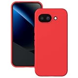 YATWIN Custodia per Google Pixel 10A, in silicone con fodera, protezione da 1 mm per fotocamera e schermo, sottile e leggera, antigraffio, rossa