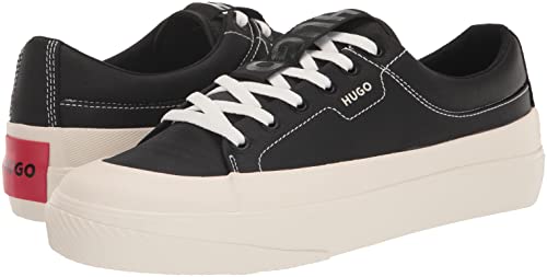 Hugo Mens Full Canvas Lace Up Sneaker, Black Shadow, 9 Us #TOP6