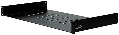 NavePoint Universal Rack Tray Vented Shelves 1U Black 10 Inches (250mm deep) No Lip