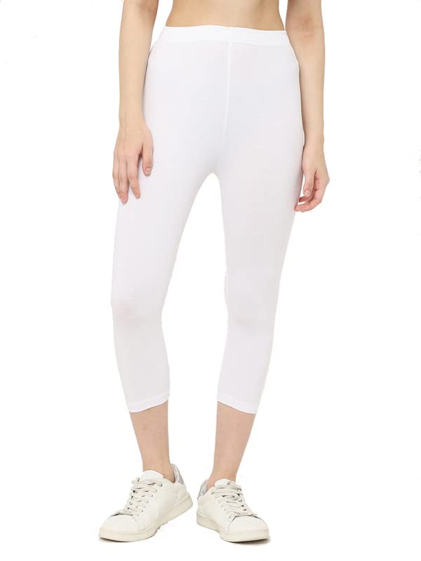 Image of Robinbosky Premium Stretchable Cotton Capri Legging for Women | Suitable for Formal wear & Casual wear | High-End Elastic Makes. The Leggings Squat Proof and Durable for Travel, Yoga, & Workout.