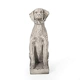 Christopher Knight Home Gomer Outdoor Dog Statue, Antique White